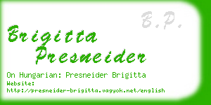 brigitta presneider business card